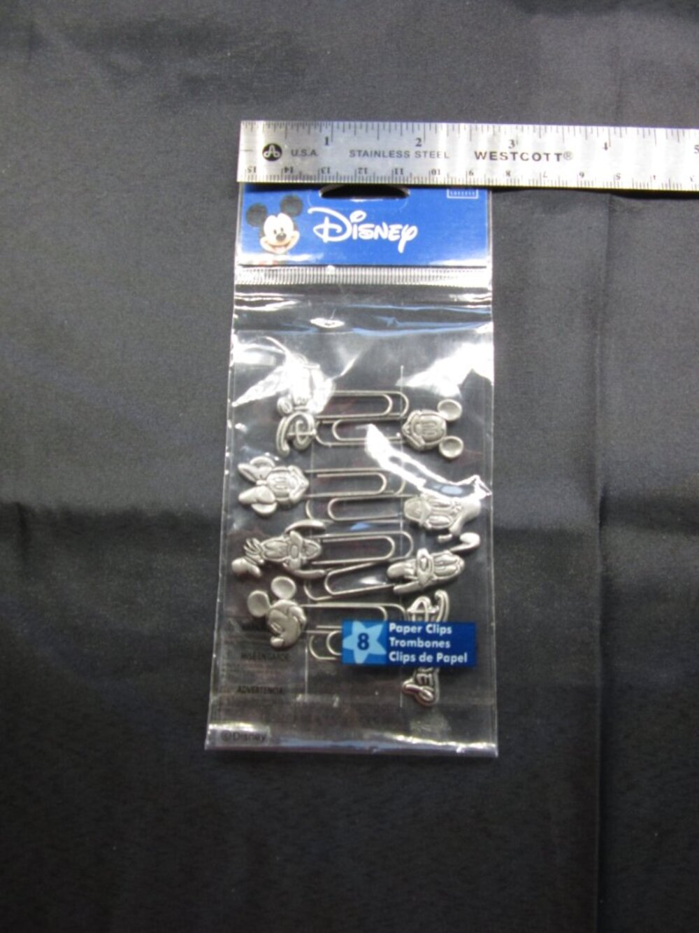 VINTAGE DISNEY MICKEY MOUSE AND FRIENDS PEWTER SET OF 8 PAPER CLIPS